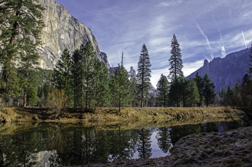 Beautiful Lake in Forest and Mountains