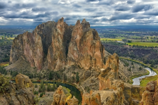 River Canyon with Rain Clouds
