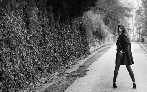 Beautiful Girl with Perfect Body in the Garden