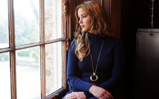 Jennifer Lawrence Pretty Shy Actress and Window